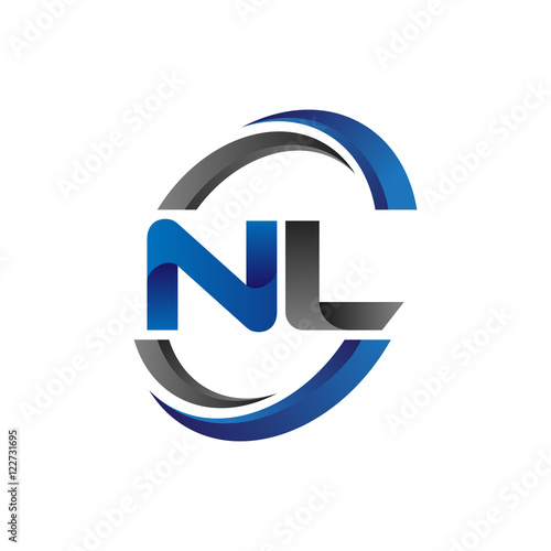 Simple Modern Initial Logo Vector Circle Swoosh nl