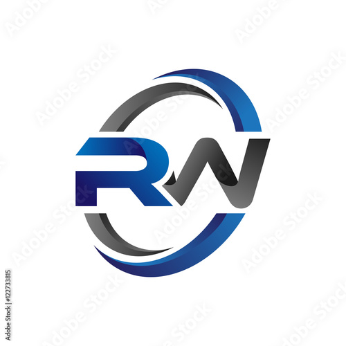 Simple Modern Initial Logo Vector Circle Swoosh rw