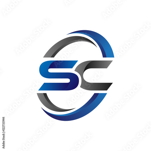 Simple Modern Initial Logo Vector Circle Swoosh sc