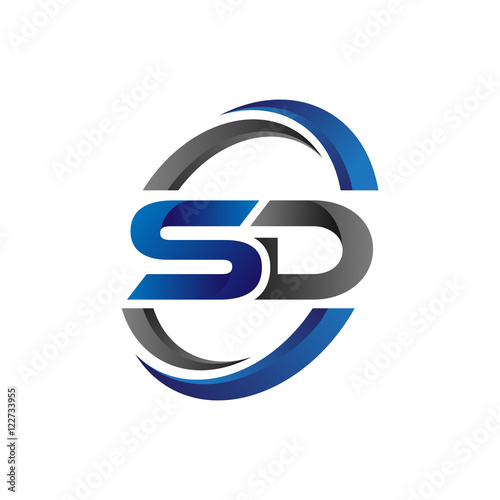 Simple Modern Initial Logo Vector Circle Swoosh sd