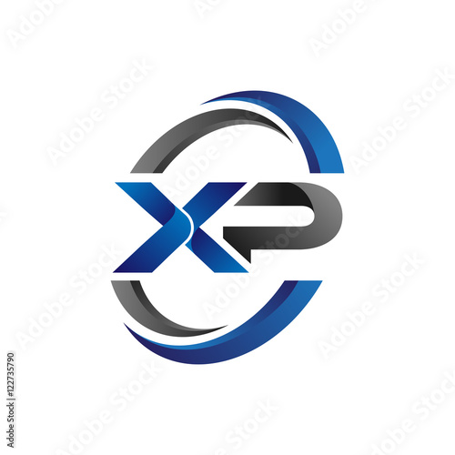 Simple Modern Initial Logo Vector Circle Swoosh xp