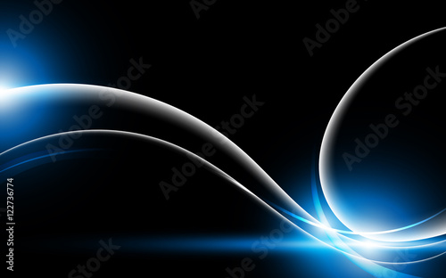 abstract smooth lighting line on black background tech design concept