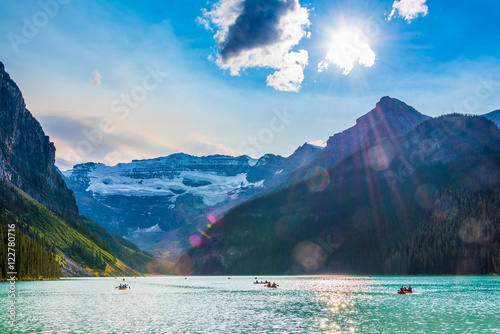 Sunset on Lake Louise, Banff National Park, Alberta, Canada