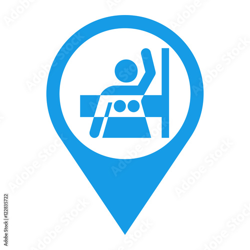 Icono plano localizacion mamografia azul