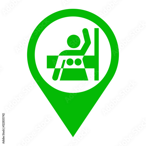 Icono plano localizacion mamografia verde