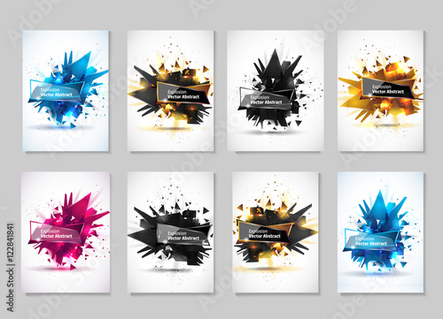 Vector illustration, abstract object, explosion substance matter. Abstract object with the image of the explosion.Abstract template for design.