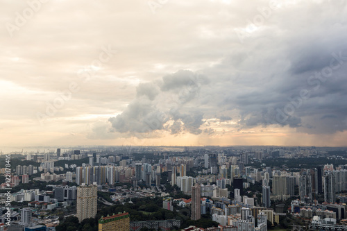 Panoramic aerial view of Singapore