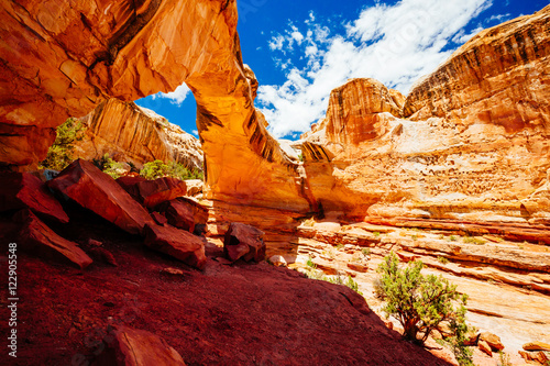 Natural Arch, Hickman Bridge, Capitol Reef National Park, Utah, USA