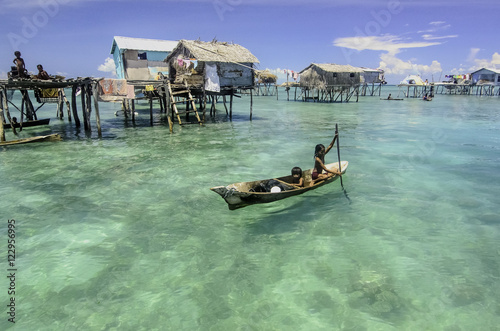 Bajau home on water at semporna sabah malaysia