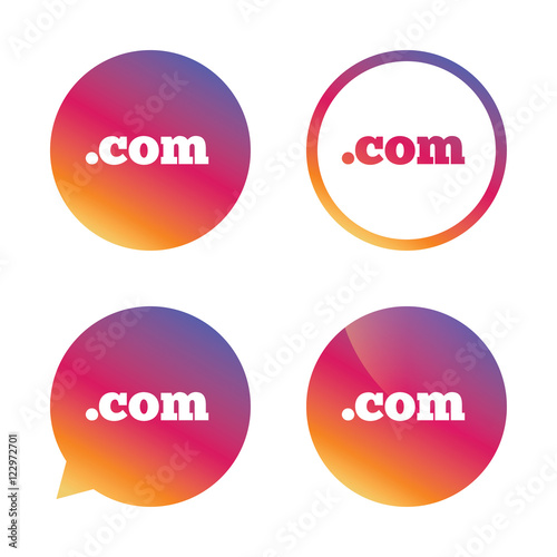 Domain COM sign icon. Top-level internet domain.