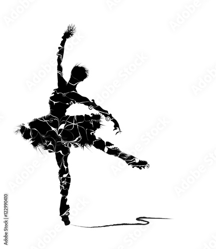 abstract dancer silhouette on white background
