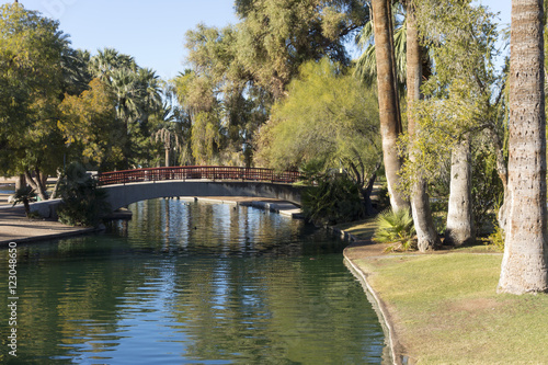 Bridge to Enchanted Island in Encanto Park, Phoenix, AZ