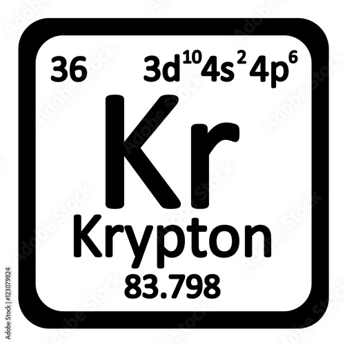 Periodic table element krypton icon.