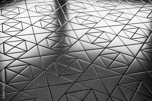 Decorative steel flooring diagonal closeup view