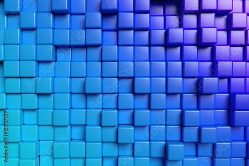 Abstract blue cubes 3d background