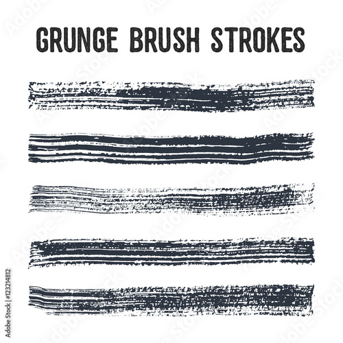 Vector brush strokes set #1. Vector illustrations.