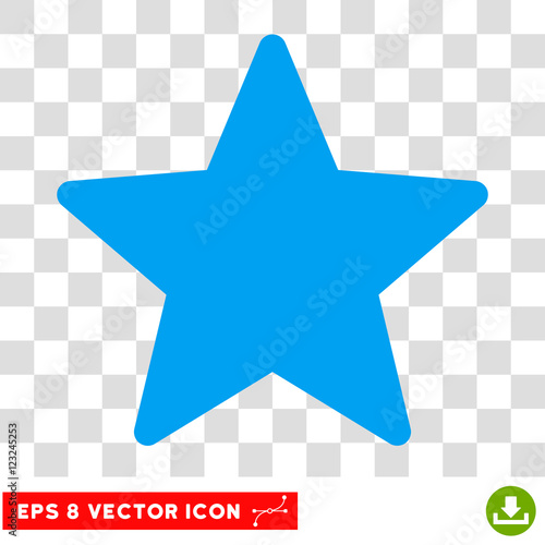 Vector Star EPS vector pictogram. Illustration style is flat iconic blue symbol on a transparent background.