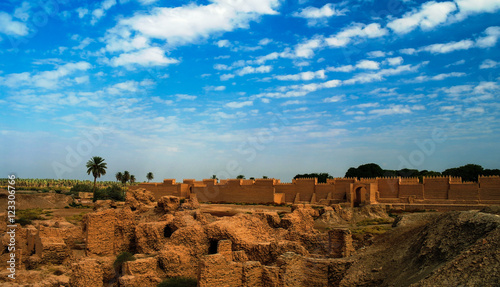 Panorama of Babylon ruins, Hillah, Iraq