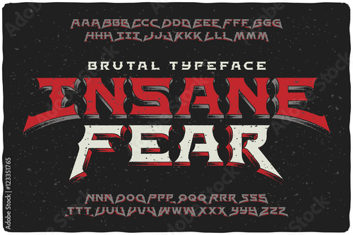 Insane Fear brutal font with textured extrude effect