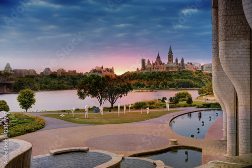 View of the Parliament of Ottawa from the other side of the Ottawa River.