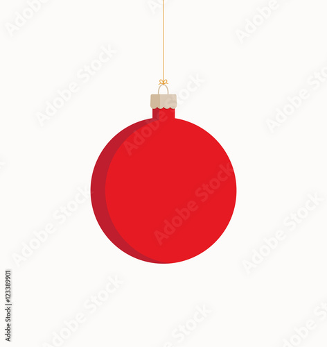 Vector illustration of a red Christmas bauble on a white background