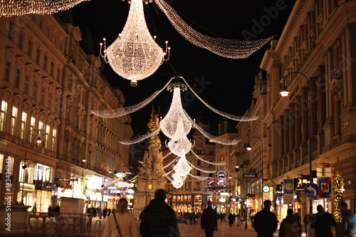 Beautiful street lights around the Historic Center of Vienna