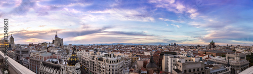 Panoramical aerial view of Madrid