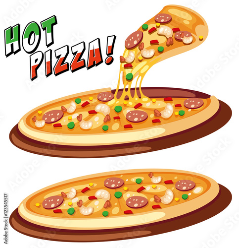 Two trays of Italian pizza