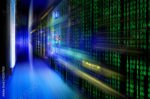 series mainframe in futuristic representation of a matrix code