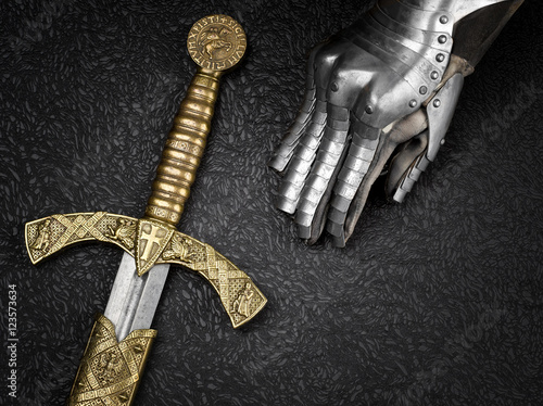 The sword of the Crusader and the knight's.