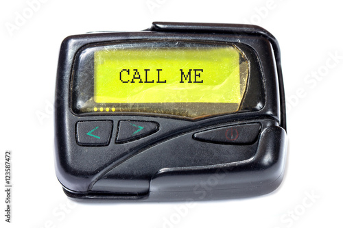 Old pager on a white background