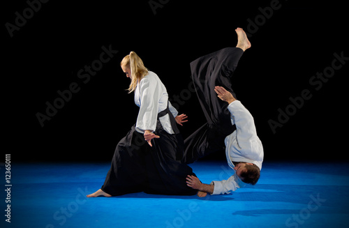Martial arts fighters isolated