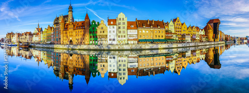 Cityscape of Gdansk in Poland,beautiful view of the old city 