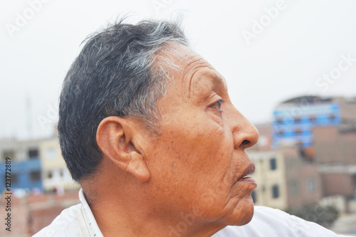 A profile of old latin man
