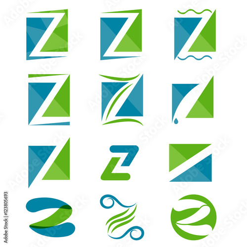 Set of concept anagrams with letter"Z" for your business name. V