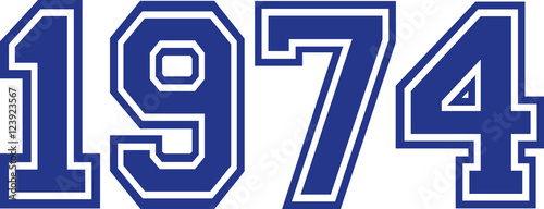 1974 Year college font