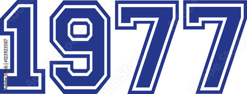 1977 Year college font