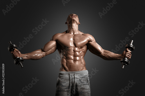 Muscular athletic bodybuilder
