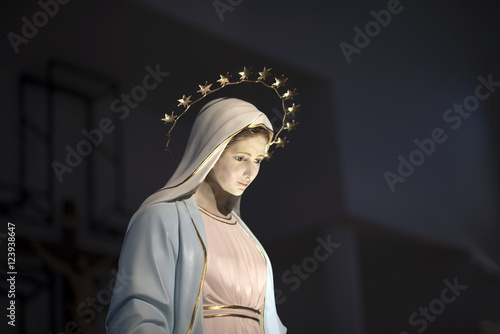 TIHALJINA, 30 km FROM MEDJUGORJE, BOSNIA AND HERZEGOVINA, 2016/8/7. Statue of the Virgin Mary