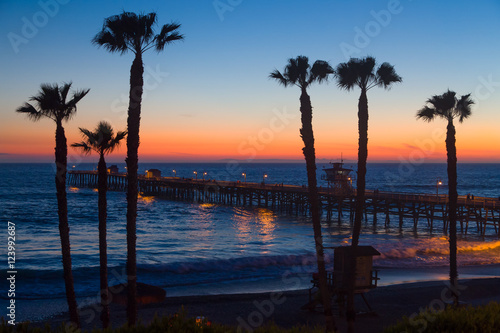 Dramatic Ocean Sunset at San Clemente Pier