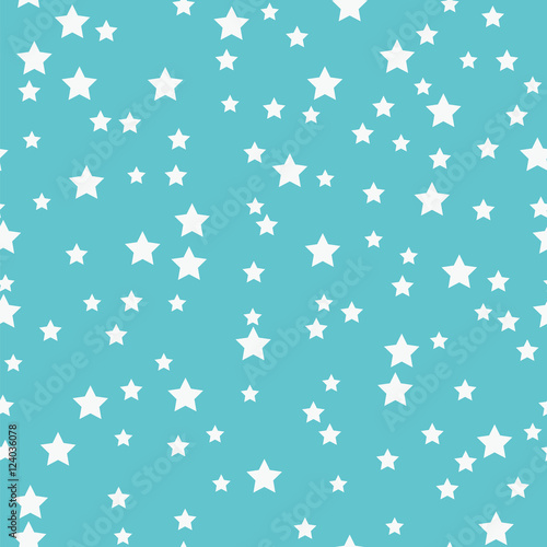 Seamless pattern with white stars on a blue background