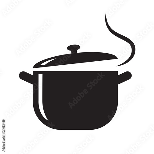 black pot icon, vector