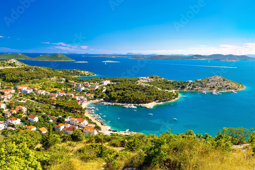 Adriatic archipelago aerial summer view