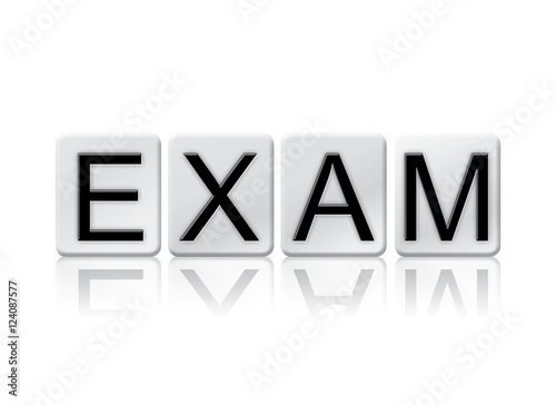 Exam Isolated Tiled Letters Concept and Theme