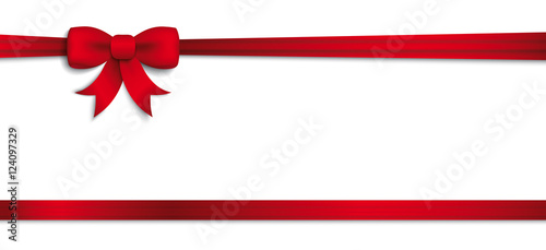 Card Red Ribbon Bow Header