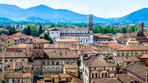 cityscape of Lucca, in Tuscany, Italy