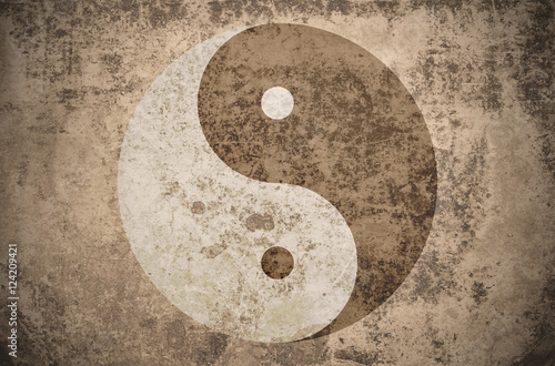 grunge yinyang symbol