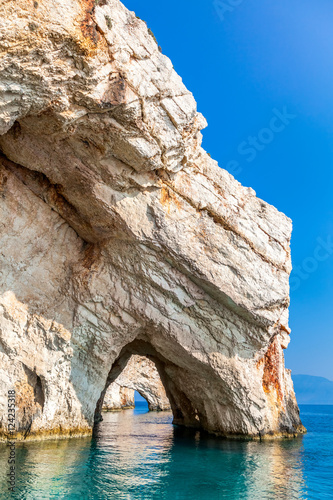 Beautiful blue sea caves, Zakynthos Island Greece