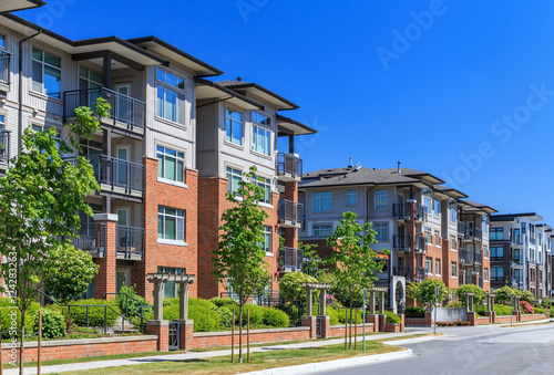 Modern apartment buildings in Vancouver, British Columbia, Canada.