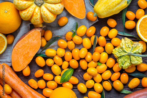 Autumn Food Background, Top View